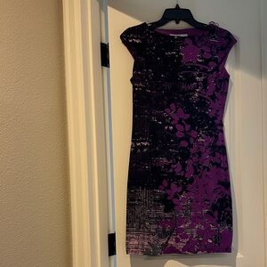 Elegant Purple Floral Dress